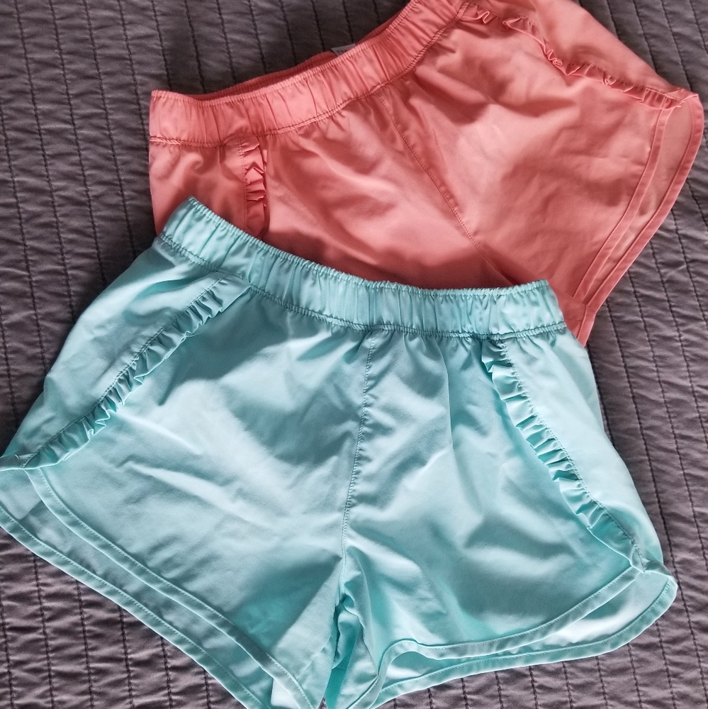 Yogalicious Pink and Blue Athletic Shorts with Elastic Waistband